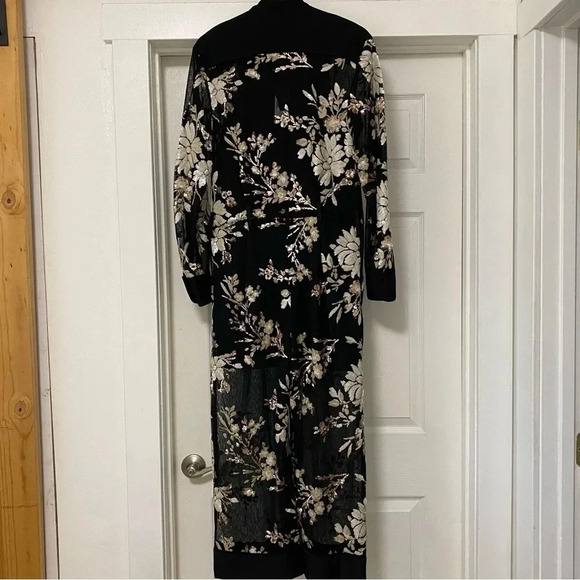 NWT BCBGMaxAzaria Floral Sequin Embroidered Jumpsuit - Picture 7 of 12